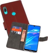 Booktype Telefoonhoesjes - Bookcase Hoesje - Wallet Case -  Geschikt voor Huawei Y7 / Y7 Prime (2019) - Bruin