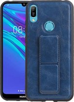 Grip Stand Hardcase Backcover - Telefoonhoesje - Achterkant Hoesje - Geschikt voor Huawei Y6 2019 - Blauw