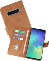 Samsung Galaxy S10 Plus Hoesje Kaarthouder Book Case Telefoonhoesje Bruin