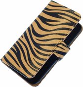 Zebra Bookstyle Wallet Case Hoesjes voor Sony Xperia Z C6603 Bruin