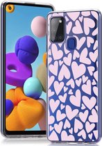 iMoshion Design voor de Samsung Galaxy A21s hoesje - Hartjes - Roze