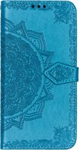 Hoesje Met Pasjeshouder Geschikt voor Samsung Galaxy A50 / A30s - Mandala Bookcase - Turquoise
