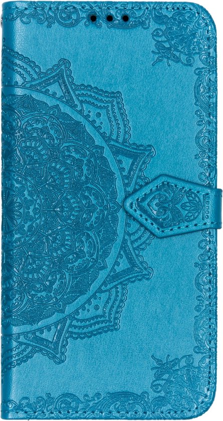 Hoesje Met Pasjeshouder Geschikt voor Samsung Galaxy A50 / A30s - Mandala Bookcase - Turquoise