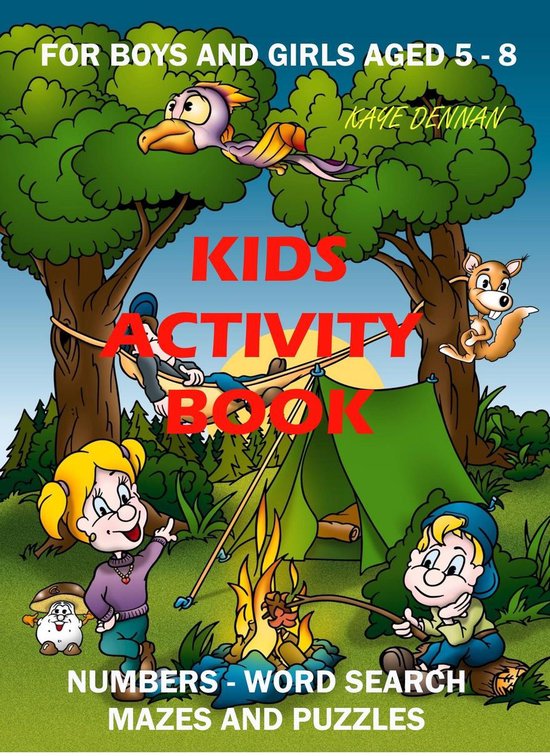 Kids Activity Book: Numbers - Word Search - Mazes and Puzzle ... - cover