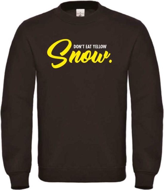Wintersport sweater zwart XL - Don't eat the yellow snow - soBAD. | Foute apres ski outfit | kleding | verkleedkleren | wintersporttruien | wintersport dames en heren