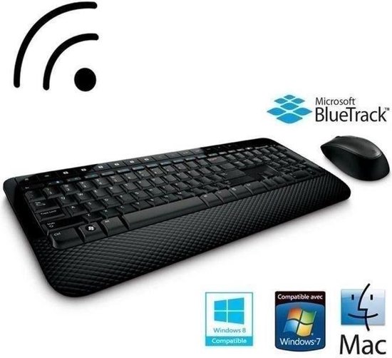 Microsoft Wireless Desktop 2000 clavier RF sans fil AZERTY Souris incluse  Noir | bol.com