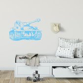 Muursticker Tank -  Lichtblauw -  120 x 80 cm  -  slaapkamer  woonkamer - Muursticker4Sale