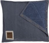 Knit Factory Rick Sierkussen - Vierkant kussen - Kussen woonkamer - Bank kussen - Decoratie kussen - Jeans/Indigo - 50x50 cm - Kussenhoes inclusief kussenvulling
