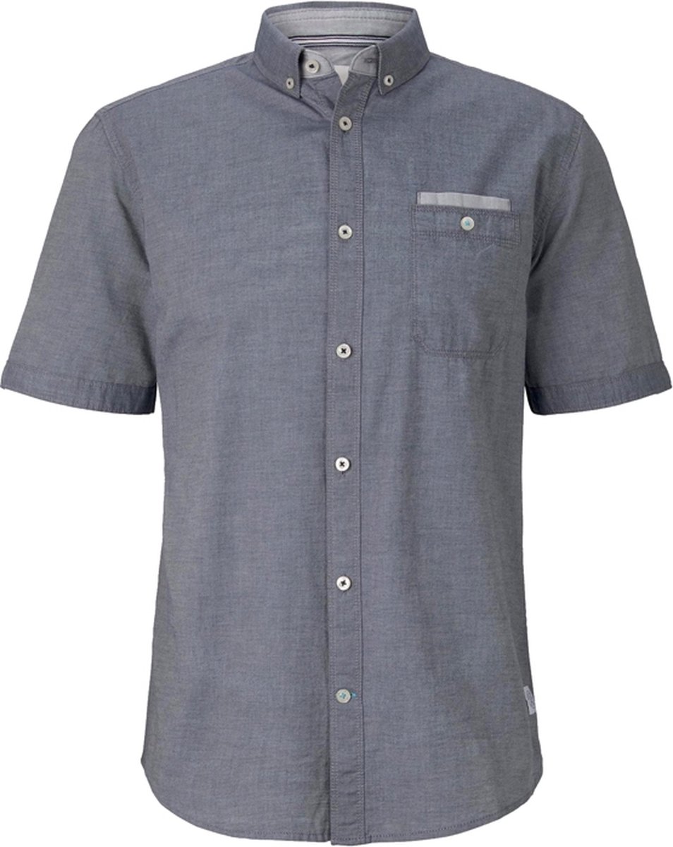 Tom Tailor Korte mouw Overhemd 1018653 Marine Maat XXXL bol