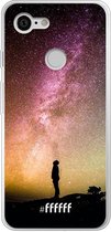 Google Pixel 3 Hoesje Transparant TPU Case - Watching the Stars #ffffff