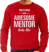 Awesome mentor - geweldige leermeester cadeau sweater rood heren - Vaderdag kado trui XL