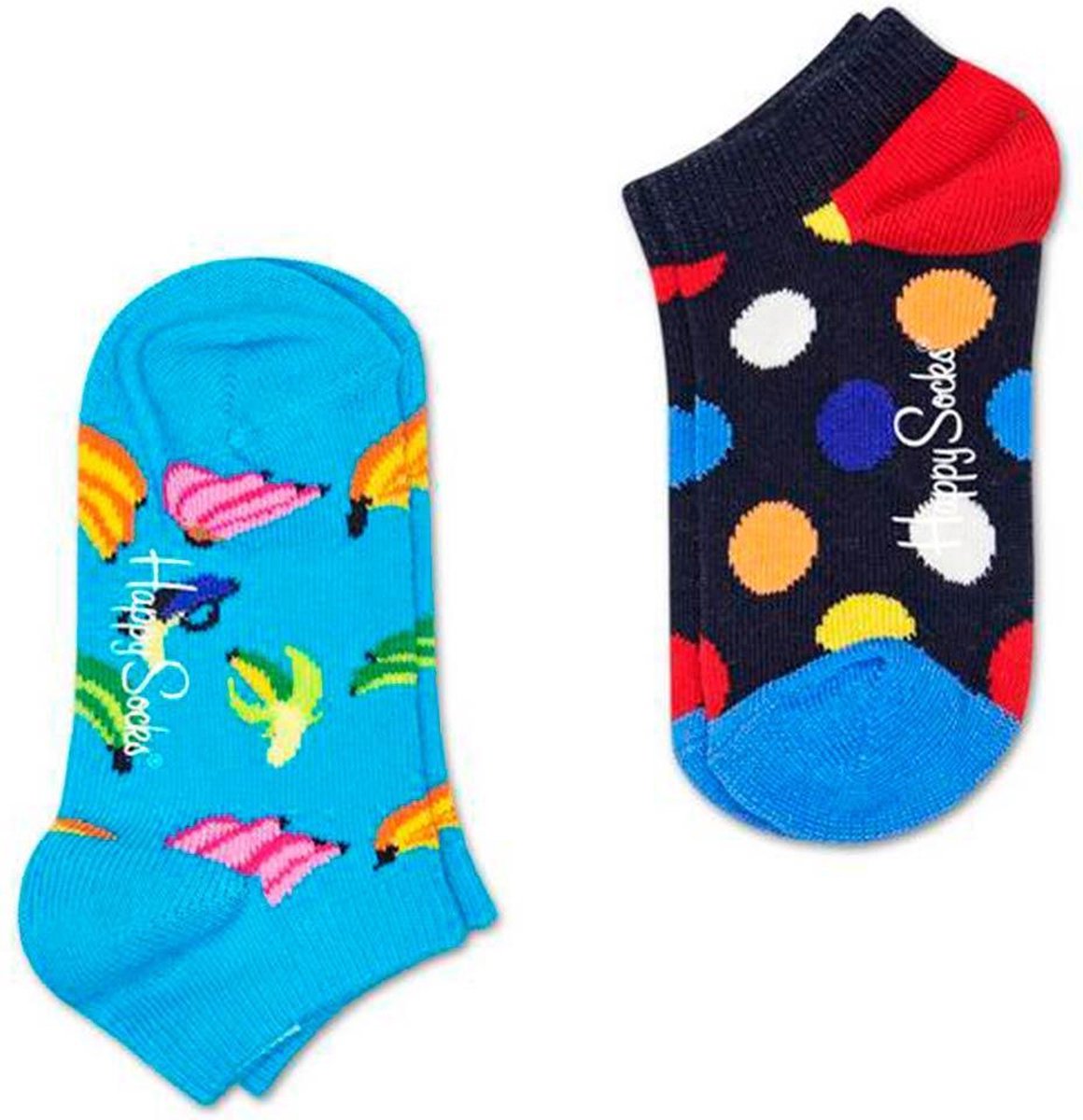 Happy Socks KBDO02-6501 2-Pack Big Dot Low Socks 2-3Y
