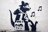 BANKSY Music Rat Canvas Print