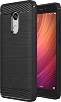 Voor Geschikt voor Xiaomi Redmi Note 4X geborstelde koolstofvezel textuur schokbestendige TPU beschermhoes (zwart)