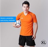 Voetbal / voetbalteam kort sportpak, oranje + zwart (maat: XL)