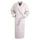 Bamboe Wafel Badjas Beige  - Gevoerd -  S/M - unisex - wafel badjas voor sauna wellness - sjaalkraag - hotelkwaliteit