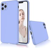 Siliconen hoesje met camera bescherming geschikt voor Apple iPhone 11 Pro Max - paars met Privacy Glas