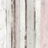Horizons sloophout beige/roze (hout vliesbehang, multicolor)
