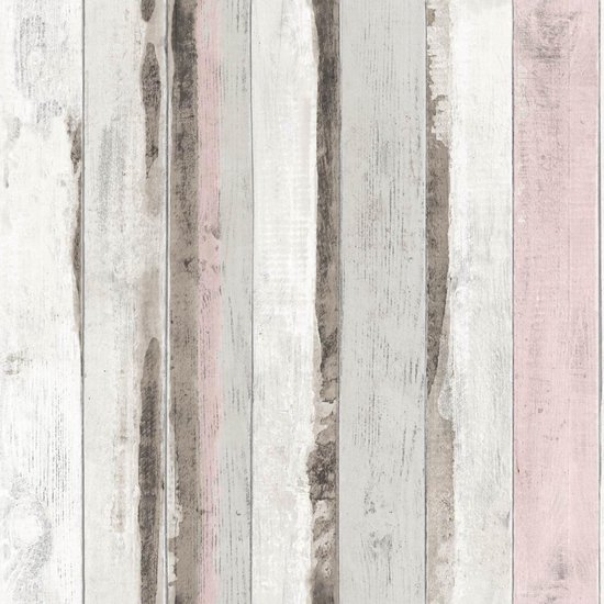 Horizons sloophout beige/roze (hout vliesbehang, multicolor) | bol.com