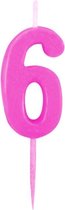 Boland Cijferkaars 6 Wax 14 Cm Roze