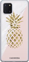 Samsung Note 10 Lite hoesje siliconen - Ananas | Samsung Galaxy Note 10 Lite case | Roze | TPU backcover transparant