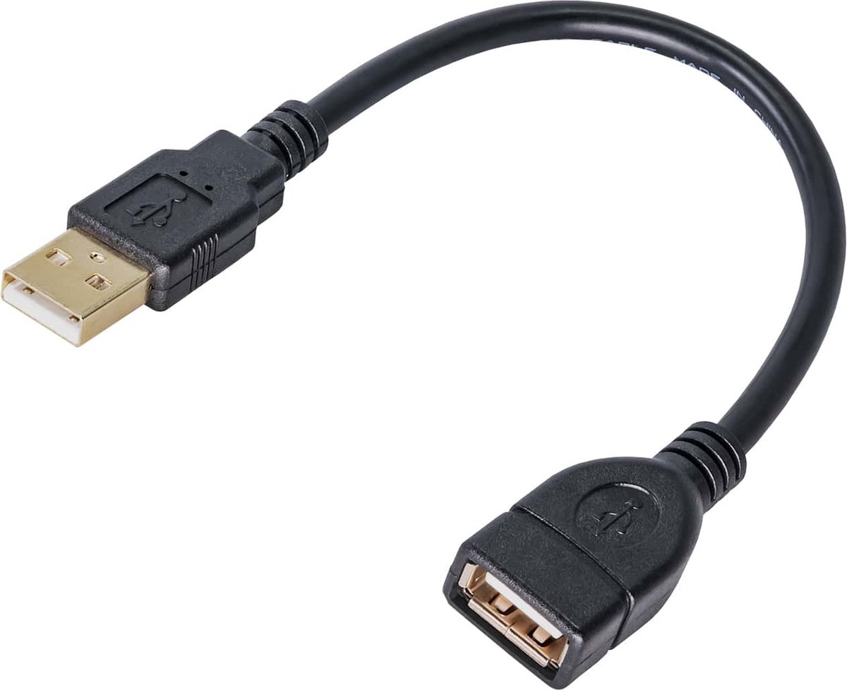 Akyga Usb 2.0 Verlengkabel A(M) - A(F) 0,15M Voor Computer, Verlenging