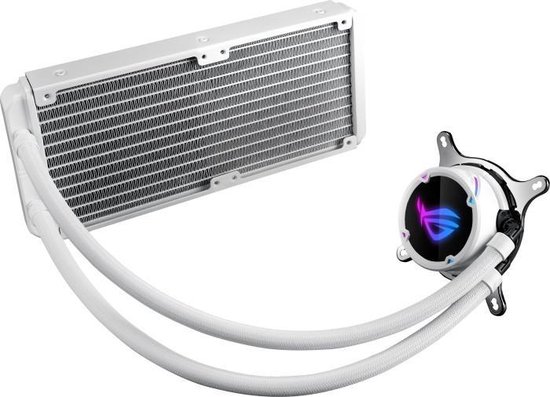 Asus - Rog Strix LC 240 RGB White Edition all-in-one liquid CPU cooler with Aura Sync - ASUS