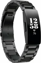 Stalen Smartwatch bandje - Geschikt voor  Fitbit Inspire stalen bandje - zwart - Horlogeband / Polsband / Armband