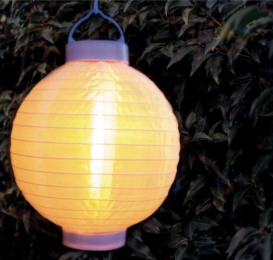 LED-lampion - 3 stuks - 20cm - op zonne-energie - Vlameffect - Warm Wit