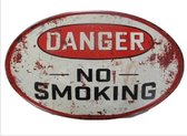 Danger No Smoking.  Metalen wandbord 33 x 57 cm.