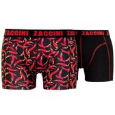 Zaccini - 2-Pack Boxershorts - Uni - Pepper - Rood Zwart