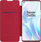 Nillkin Qin Book OnePlus 8 Pro Hoesje Rood