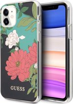iPhone 11/XR Backcase hoesje - Guess - Bloemen Zwart - TPU (Zacht)