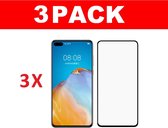 3x Huawei P40 glas screenprotector tempered glass (Full Cover)