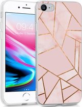 iMoshion Design voor de iPhone SE (2022 / 2020) / 8 / 7 / 6s hoesje - Grafisch Koper - Roze / Goud