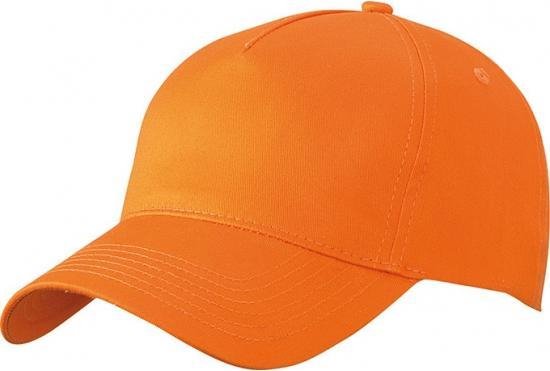 50x stuks 5-panel baseball petjes /caps in de kleur oranje voor volwassenen - Voordelige oranje caps