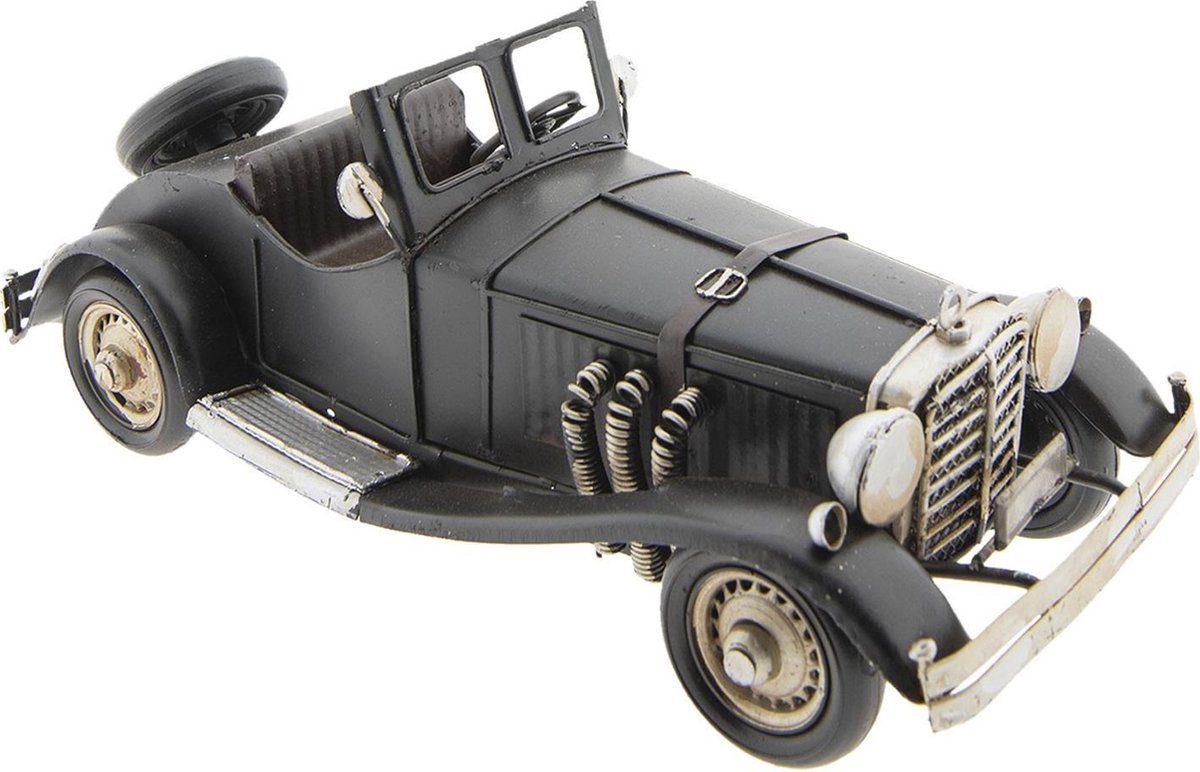 Clayre & Eef Decoratie Miniatuur Auto 25.5*10*10 cm Zwart Ijzer Miniatuur Auto Decoratie Modelauto