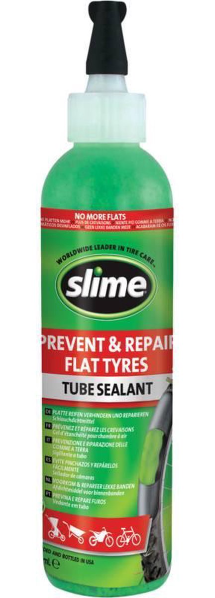 Slime Bandenreparatie Vloeistof 237 ml – Microvezeltechnologie – Voor Tubeless Banden – Snel en Gereedschapsvrij