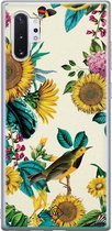 Samsung Note 10 Plus hoesje siliconen - Zonnebloemen / Bloemen | Samsung Galaxy Note 10 Plus case | geel | TPU backcover transparant