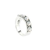 Symbols 9SY 0054 56 Zilveren Ring - Maat 56 - Parel - Wit - Geoxideerd