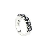 Symbols 9SY 0059 56 Zilveren Ring - Maat 56 - Parel - Grijs - Geoxideerd