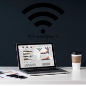 Muursticker Wifi - Zwart - 60 x 50 cm - woonkamer bedrijven