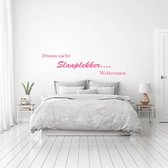 Muursticker Droom Zacht Slaaplekker Welterusten - Roze - 80 x 20 cm - slaapkamer alle