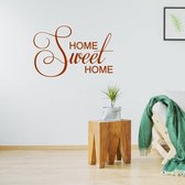 Muursticker Home Sweet Home -  Bruin -  100 x 67 cm  -  woonkamer  engelse teksten  alle - Muursticker4Sale