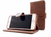 Apple iPhone SE 2020 - Bronzed Brown Leren Portemonnee Hoesje - Lederen Wallet Case TPU meegekleurde binnenkant- Book Case - Flip Cover - Boek - 360º beschermend Telefoonhoesje