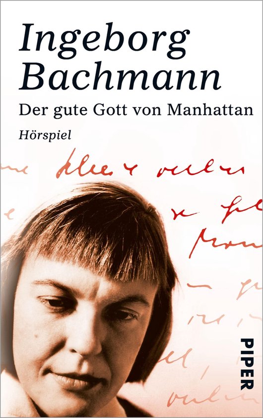 Couverture de livre avec un portrait d'Ingeborg Bachmann, intitulé 'Der gute Gott von Manhattan'.