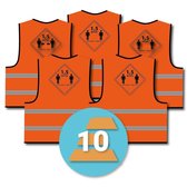 10-pack veiligheidshesje 1,5 meter afstand houden, oranje