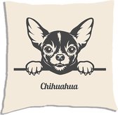 Sierkussen - Chihuahua - Wit - 45 Cm X 45 Cm