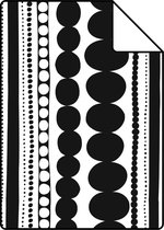 Proefstaal ESTAhome behang kralen zwart en wit - 138838 - 26,5 x 21 cm