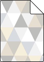 Proefstaal ESTAhome behang driehoekjes lichtgrijs, beige en wit - 128707 - 26,5 x 21 cm